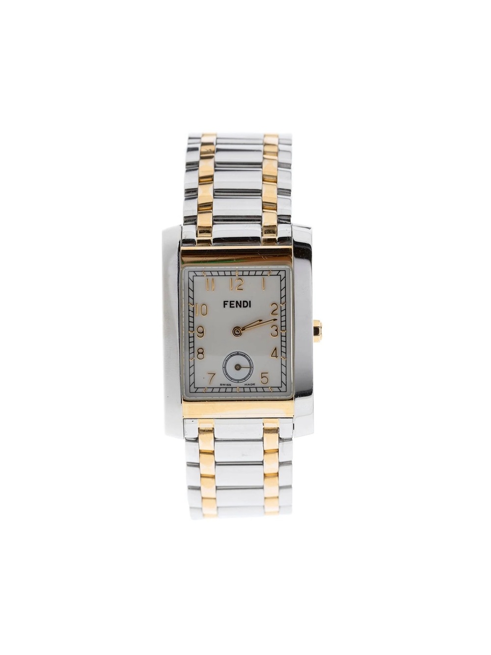 Authentic Fendi Swiss Made Women’s Casual 2-Tone Rectangular Bracelet Watch